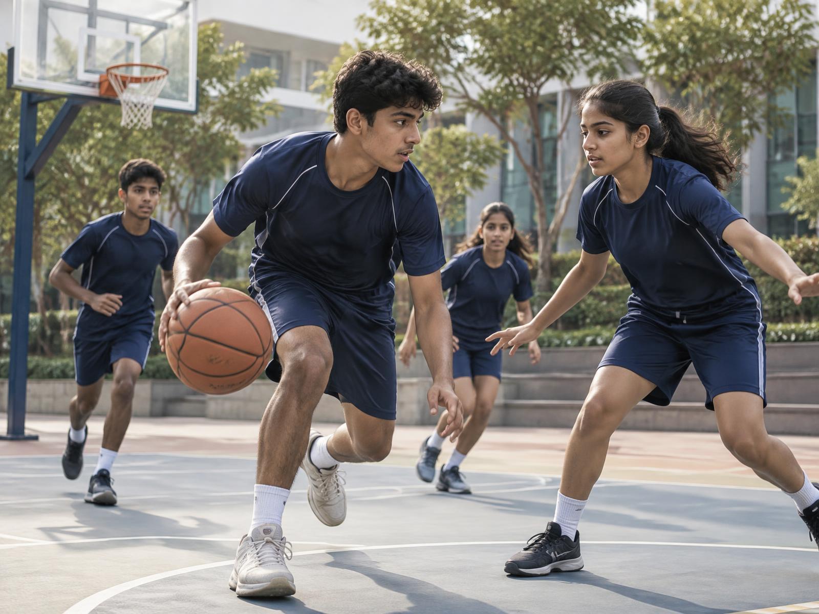 Students participating in sport